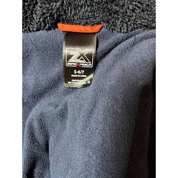 ZeroXPosur Boys Puffer Jacket 5/6 Orange Blue Hooded Winter Coat Cozycore Warm - Picture 3 of 6